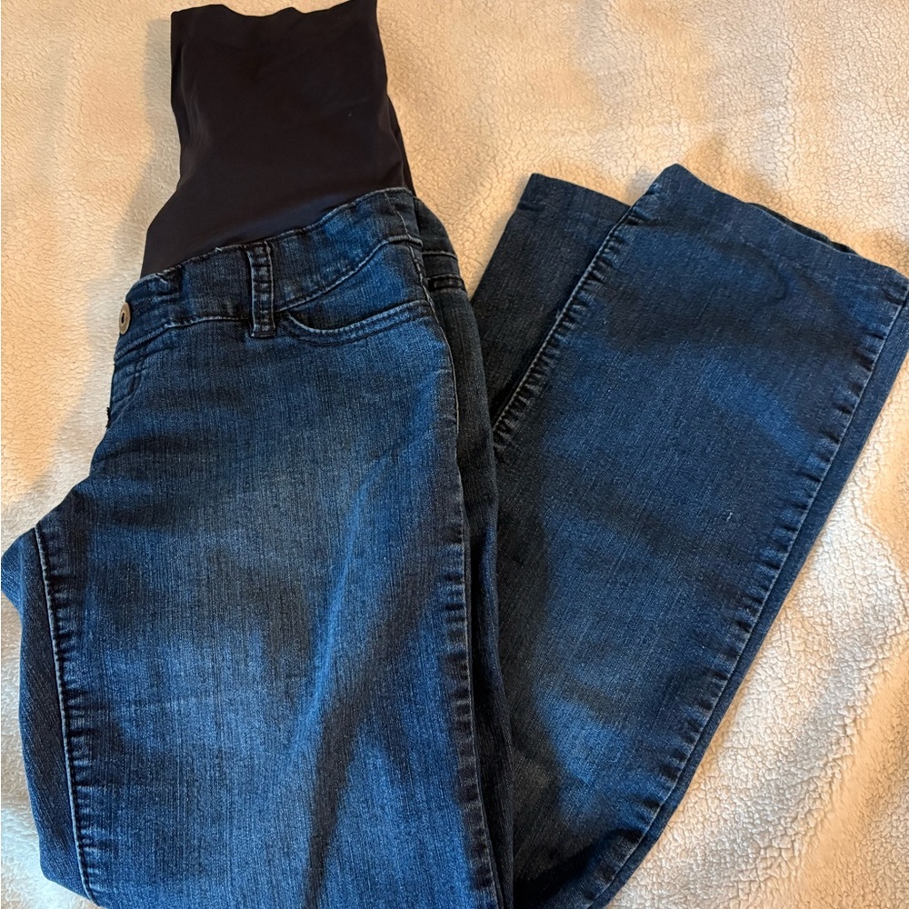 Thyme Maternity Dark Blue Flare Jeans